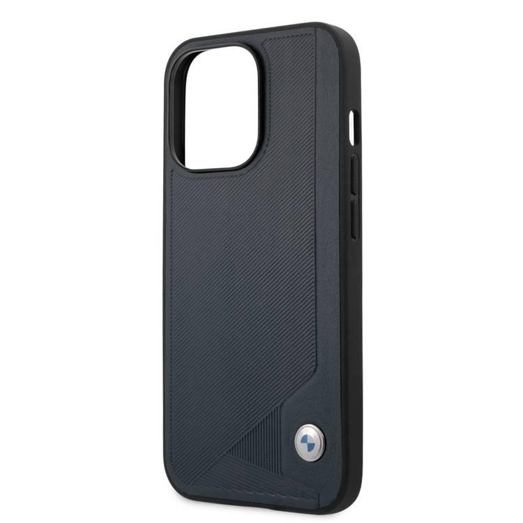 CG Mobile BMW BMHCP13XRCDPV Signature Genuine leather Seat Debossed Hard Case Compatible with iPhone 13 Pro Max, high degree of protection, light and thin - Black