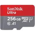 SanDisk Ultra Android microSDXC 256GB + SD Adapter + Memory Zone App 100MB/s A1 Class 10 UHS-I - SDSQUAR-256G-GN6MA - Red