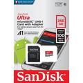 SanDisk Ultra Android microSDXC 256GB + SD Adapter + Memory Zone App 100MB/s A1 Class 10 UHS-I - SDSQUAR-256G-GN6MA - Red
