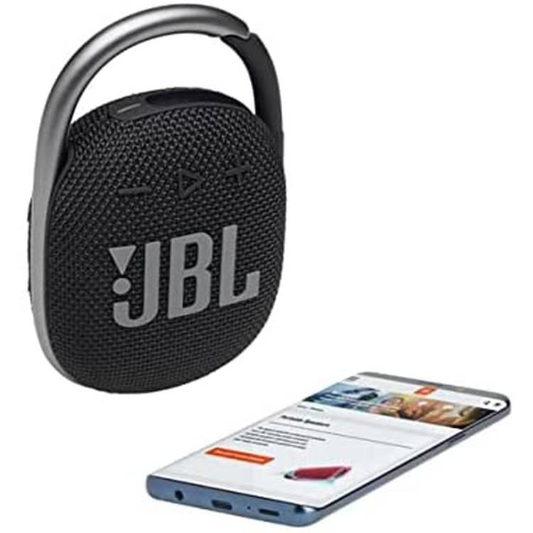 JBL Clip 4 Waterproof Portable Bluetooth Speaker Bundle with Megen  Protective Hardshell Case (Black)