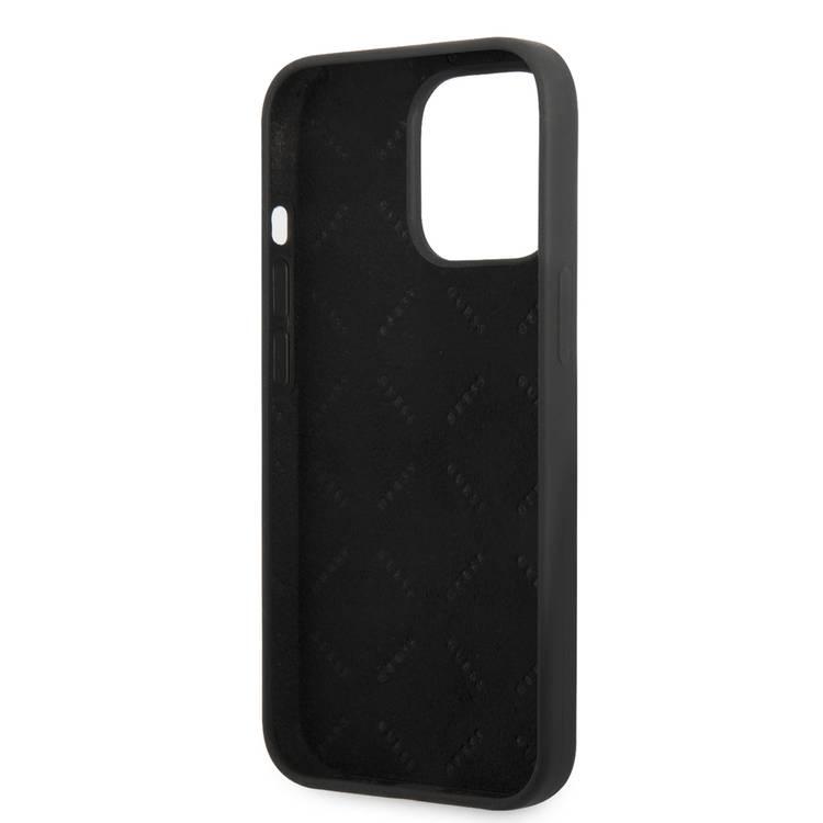 CG MOBILE Guess GUHCP13LSLTGK Silicone Line Triangle Back Cover, Anti-Scratch, for iPhone 13 Pro Mobile Case Officially Licensed  - Black