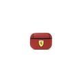 CG Mobile Ferrari FESAPLERE No Track Leather case With Metal Logo for Airpods Pro Officially Licensed , High-Quality material , Dust Proof , Compatible with Airpods Pro- Red