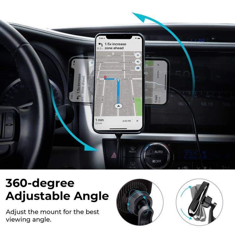 15w Magnético Wireless Charging Car Phone Holder Compatible Con Min