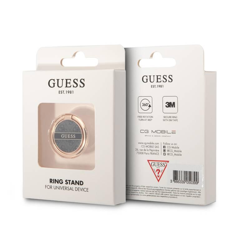 Guess Metal Ring Stand 4G, Compatible with All Smartphone - Black