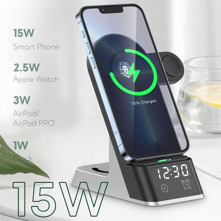 Green Lion GN6IN1WFCBK 6 in 1 Wireless Charger 15W, Material: ABS + PC, Universal - Black