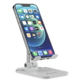 Devia Desktop Folding Stand For Phone, Anti-Slip Design, Safe & Secured, Portable Stand for Smartphones  Bedside, Office, Kitchen Table - White