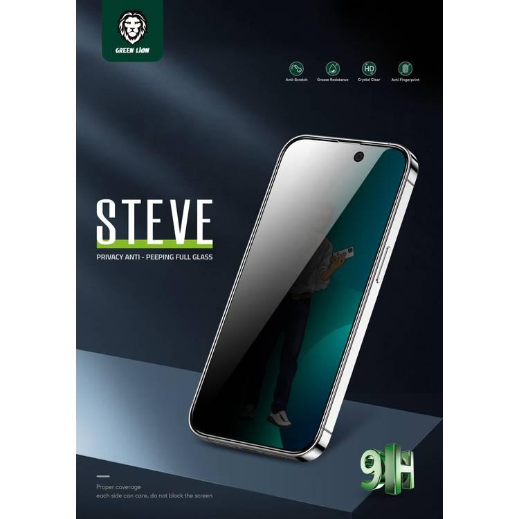 Green Lion 9H Steve Privacy Full Glass Screen Protector  - Black