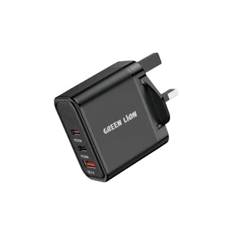 Green Lion Ultra Quick 3 Output Compact Charger with Type-A to Type-C and Type-C to Lightning