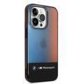 BMW Motorsport Collection PC/TPU IML Case with Printed Middle Tricolor Fading Stripe iPhone 14 Pro Compatibility - Black