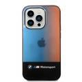 BMW Motorsport Collection PC/TPU IML Case with Printed Middle Tricolor Fading Stripe iPhone 14 Pro Compatibility - Black