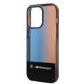 BMW Motorsport Collection PC/TPU IML Case with Printed Middle Tricolor Fading Stripe iPhone 14 Pro Compatibility - Black