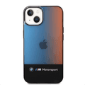 BMW Motorsport Collection PC/TPU IML Case with Printed Middle Tricolor Fading Stripe iPhone 14 Plus Compatibility - Black