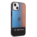 BMW Motorsport Collection PC/TPU IML Case with Printed Middle Tricolor Fading Stripe iPhone 14 Plus Compatibility - Black