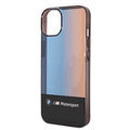 BMW Motorsport Collection PC/TPU IML Case with Printed Middle Tricolor Fading Stripe iPhone 14 Plus Compatibility - Black