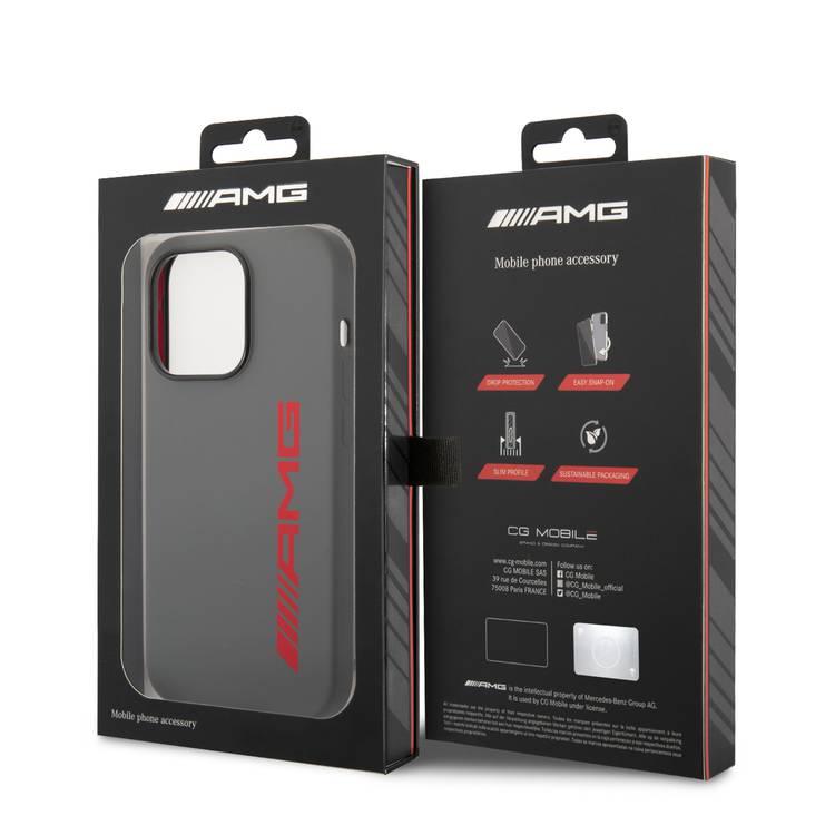 AMG Liquid Silicone Case with Colorful AMG Logo Bumper ProtectioniPhone 14 Pro Max Compatibility - Red