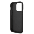 Ferrari Bimaterial Carbon Case & Polycarbonate & Silver Stripe iPhone 14 Pro Max Compatibility - Black