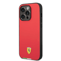 Ferrari HC PU Case with Italian Flag Line iPhone 14 Pro Max Compatibility - Red