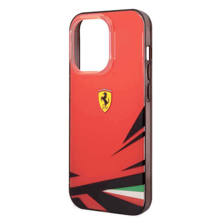 Ferrari PC/TPU Case with Double Layer Print iPhone 14 Pro Compatibility - Red