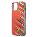 Ferrari PC/TPU Case with Double Layer Grass Print iPhone 14 Compatibility - Red