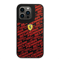 Ferrari Liquid Silicone Case All Over Printed Scuderia iPhone 14 Pro Compatibility - Black