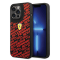 Ferrari Liquid Silicone Case All Over Printed Scuderia iPhone 14 Pro Compatibility - Black