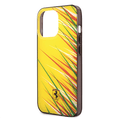 Ferrari PC/TPU Case with Double Layer Grass Print iPhone 14 Pro Compatibility - Yellow