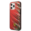 Ferrari PC/TPU Case with Double Layer Grass Print iPhone 14 Pro Compatibility - Red