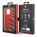 Ferrari PC/TPU Case with Double Layer Grass Print iPhone 14 Pro Compatibility - Red