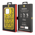 Ferrari Liquid Silicone Case All Over Printed Scuderia iPhone 14 Pro Compatibility - Yellow