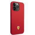 CG Ferrari Magsafe Compatibility Liquid Silicone Case with Metal Yellow Logo Shield iPhone 14 Pro Max Compatibility - Red