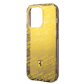 Ferrari Gradient PC/TPU Case with Allover Scuderia & Dyed Bumper iPhone 14 Pro Max Compatibility - Yellow