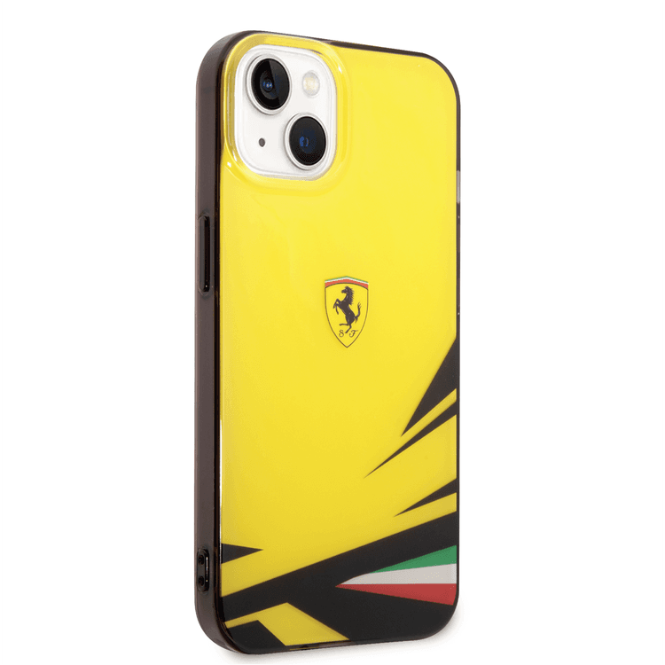 Ferrari PC/TPU Case with Double Layer Print iPhone 14 Compatibility - Yellow