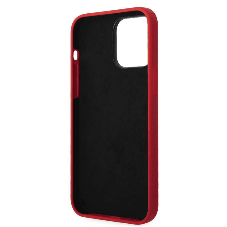 Ferrari Liquid Silicone Case All Over Printed Scuderia iPhone 14 Pro Compatibility - Red