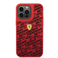 Ferrari Liquid Silicone Case All Over Printed Scuderia iPhone 14 Pro Compatibility - Red