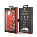 Ferrari PC/TPU Case with Double Layer Grass Print iPhone 14 Plus Compatibility - Red