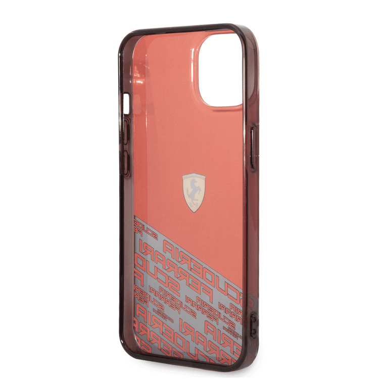 Ferrari PC/TPU IML Case with Bottom Scuderia Allover Print iPhone 14 Plus Compatibility - Red