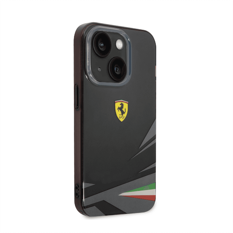 Ferrari PC/TPU Case with Double Layer Print iPhone 14 Compatibility - Black