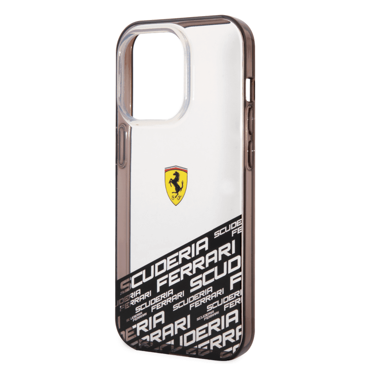 Ferrari PC/TPU IML Case with Bottom Scuderia Allover Print iPhone 14 Pro Compatibility - Silver