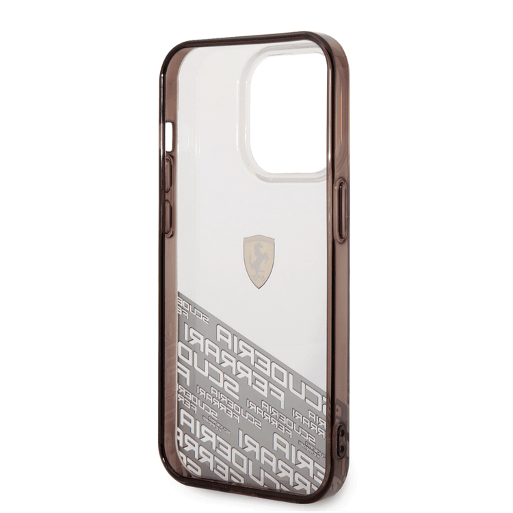 Ferrari PC/TPU IML Case with Bottom Scuderia Allover Print iPhone 14 Pro Compatibility - Silver