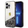 Ferrari PC/TPU IML Case with Bottom Scuderia Allover Print iPhone 14 Pro Compatibility - Silver