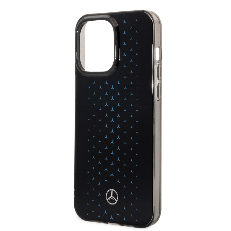 Mercedes-Benz Double Layer PC/TPU Case with Large Star Pattern iPhone 14 Pro Max Compatibility - Blue