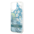 Guess Liquid Glitter Case with Flower Pattern Extra Shine Smooth Touch Feel iPhone 14 Plus Compatibility - Green