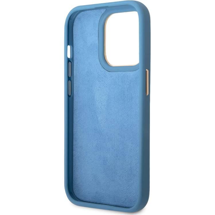 Guess PC/TPU 4G PU Case with Metal Camera Outline & Buttons iPhone 14 Pro Compatibility - Blue