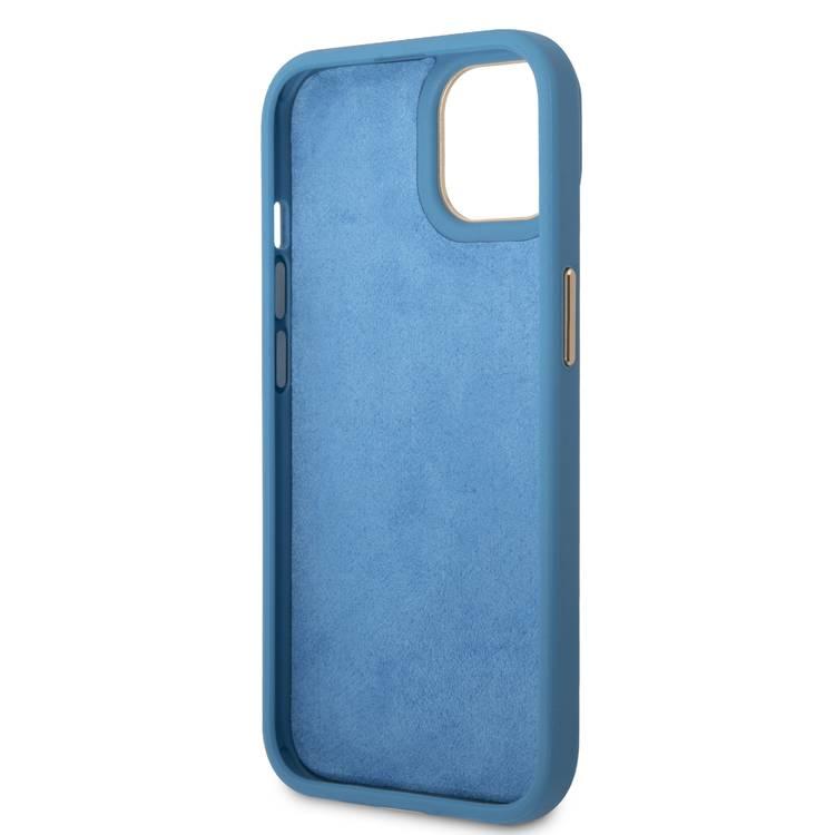 Guess PC/TPU 4G PU Case with Metal Camera Outline & Buttons iPhone 14 Plus Compatibility - Blue