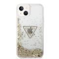 Guess Liquid Glitter Case With Translucent Triangle Logo - iPhone 14 - Transparent