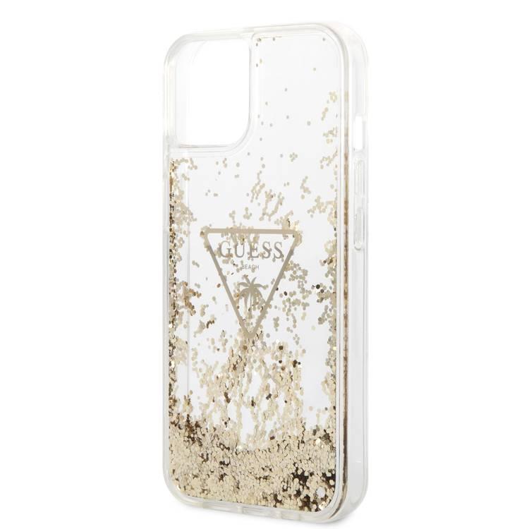 Guess Liquid Glitter Case With Translucent Triangle Logo - iPhone 14 - Transparent