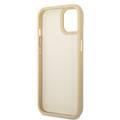 Guess PU Croco Case with Metal Camera Outline, Latest Design iPhone 14 Plus Compatibility - Gold