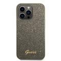 Guess PC/TPU Glitter Flakes Case with Script Metal Logo iPhone 14 Pro Compatibility - Green