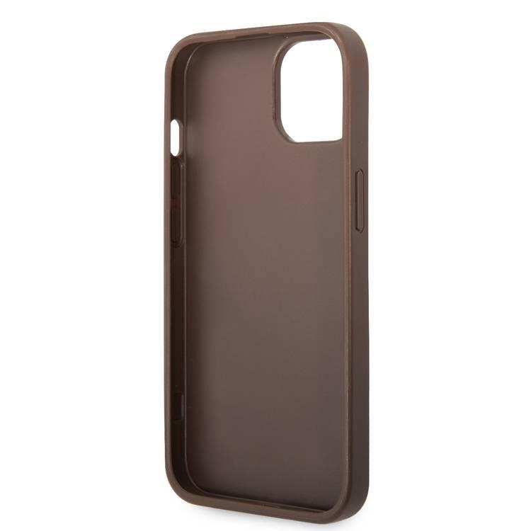 Guess PU Leather 4G Classic and Stylish Case with Big Metal Logo iPhone 14 Plus Compatibility - Brown