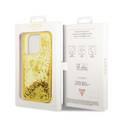 Guess Liquid Glitter Case With Translucent Triangle Logo - iPhone 14 Pro Max - Yellow